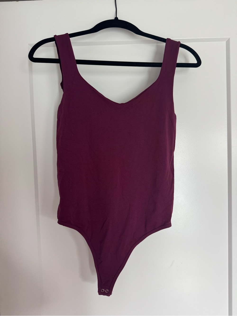 Free People Maroon Scoop Neck Bodysuit